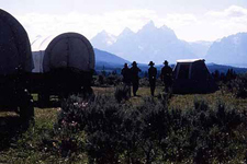 USA-Wyoming-Grand Tetons Covered Wagon Train